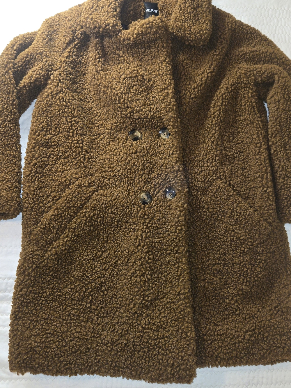 Me Jane  Brown Sherpa Teddy Puffer Coat